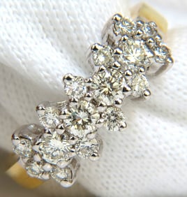 18KT 1.00CT DIAMONDS CLUSTER BAND RING EXCELLENT CUTS+