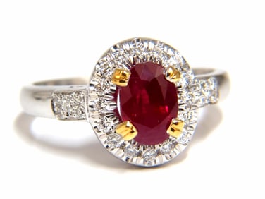 GIA Certified 1.95ct Natural Ruby Diamond Ring 18kt Vivid Red & Origin+