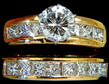 2.50CT DIAMOND ENGAGEMENT RING + MATCHING BAND+