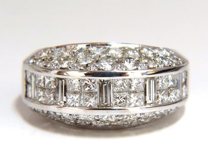 4.00ct diamonds raised contemporary ring three dimensional 18kt+