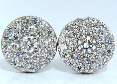 4.26ct natural round diamonds cocktail cluster earrings 14kt g.vs+