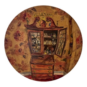 Vintage Hans Guggenheim Painted Wood Wall Art "Seasons Greetings"