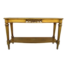 Gilded Portuguese Marble Top Sofa or Entryway Table by Weiman Furniture