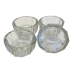 Vintage 1940s Anchor Hocking Pressed Glass Salt Cellars - Set of 4