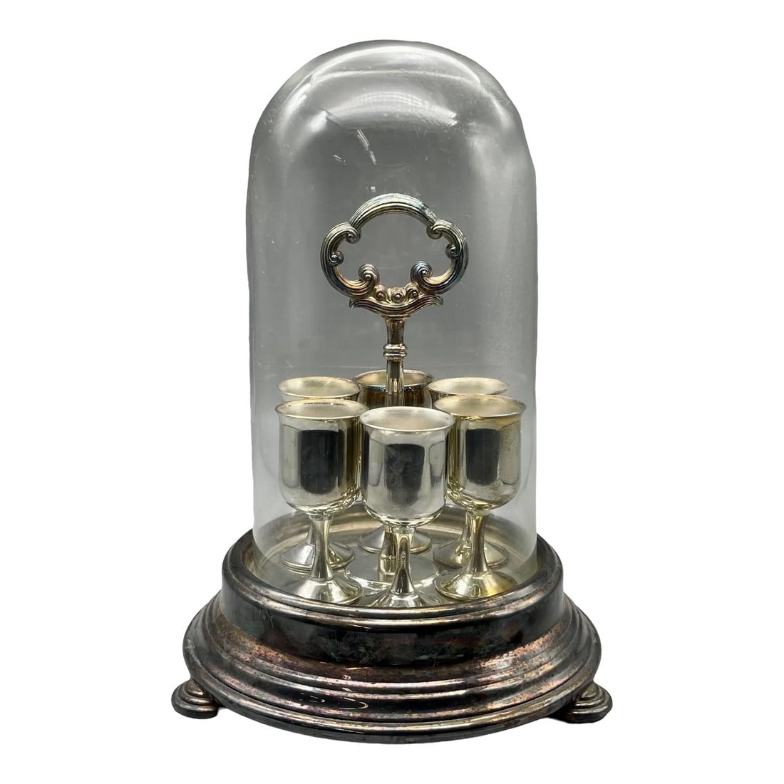 Vintage Taunton Silversmith for Lenox Silverplate Regency Style Cordials With Caddy & Cloche - Set o (1 of 7)