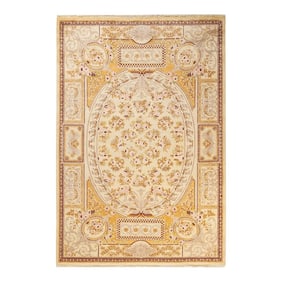 Mogul, One-of-a-Kind Hand-Knotted Area Rug - Ivory, 6' 1" x 8' 10"