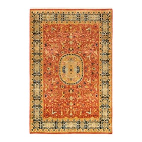 Mogul, One-of-a-Kind Hand-Knotted Area Rug - Orange, 6' 0" x 9' 0"