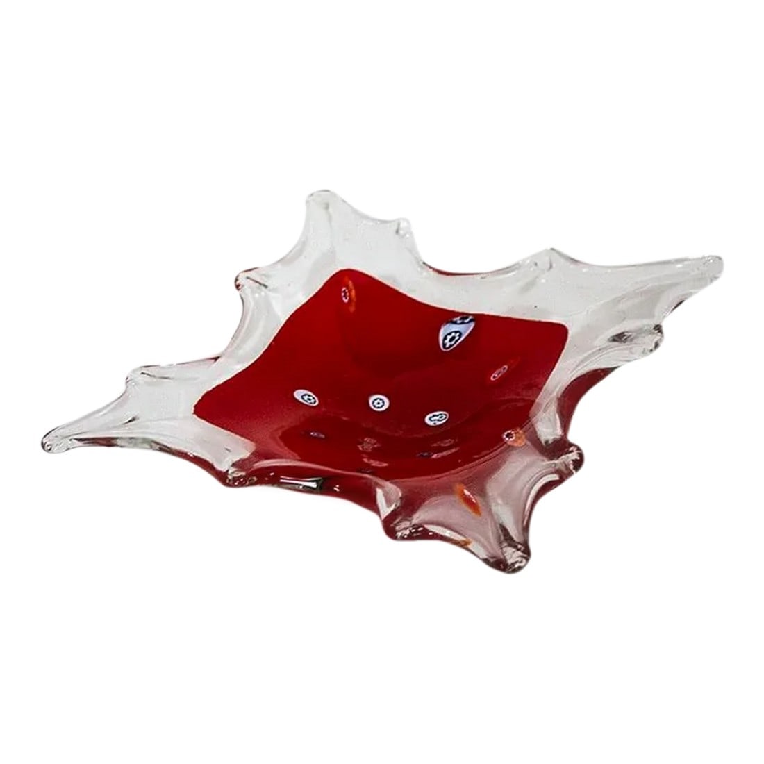 Murano Glass Splash Style Dish Millefiori - Made in Italy: Murano splash style glass dish, Millefiori motif, made in Italy Condition: Alterations: Original Condition Unaltered Imperfections: Some Imperfections Condition Notes: Excellent/No Imperfections Dimen