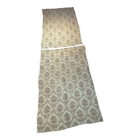 Pairs of Vintage French Ivory/Green Curtains