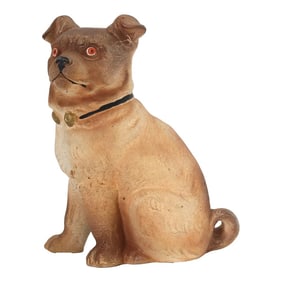 Antique Bisque Porcelain Pug Dog