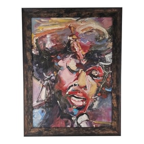 Sarah Vaughan Framed Modernist Painting by Bruni Sablan