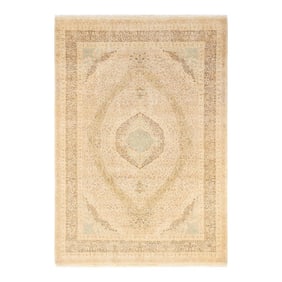 Mogul, One-of-a-Kind Hand-Knotted Area Rug - Ivory, 6' 3" x 8' 10"