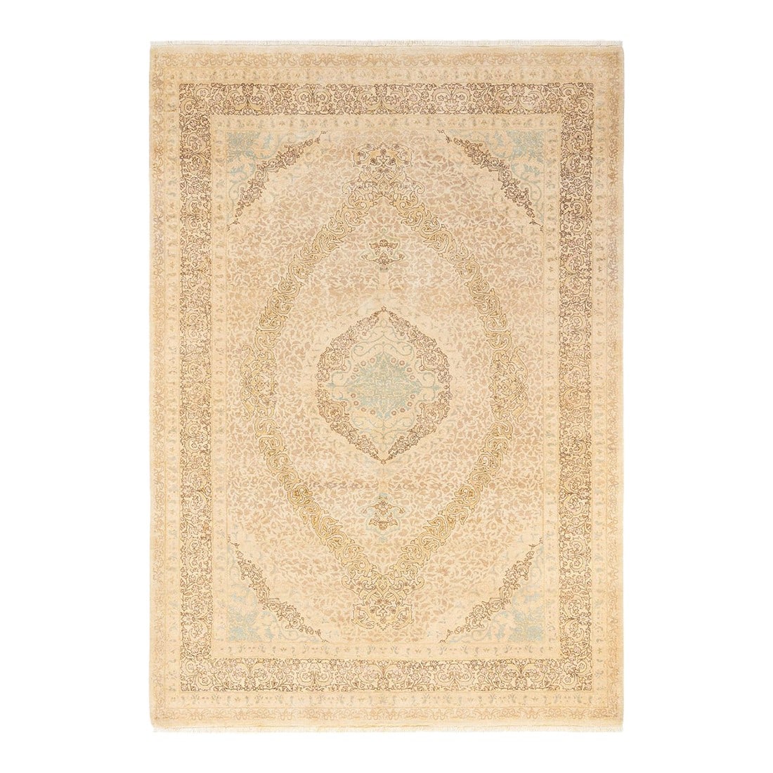 Mogul, One-of-a-Kind Hand-Knotted Area Rug - Ivory, 6' 3" x 8' 10" (1 of 8)