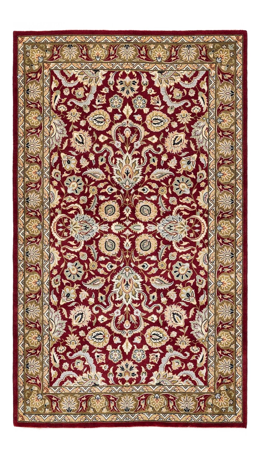 Mogul, One-of-a-Kind Hand-Knotted Area Rug - Red, 3' 2" x 5' 4": With understated palettes and allover designs, the rugs in the Mogul Collection will bring timeless sophistication to any room. Influenced by a spectrum of Turkish, Indian, and Persian designs, the ar