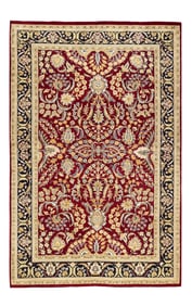 Mogul, One-of-a-Kind Hand-Knotted Area Rug - Red, 4' 2" x 6' 3"