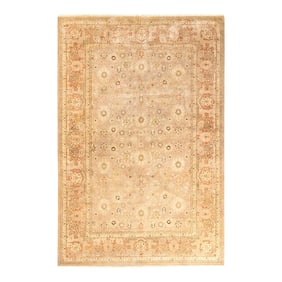 Mogul, One-of-a-Kind Hand-Knotted Area Rug - Light Gray, 6' 2" x 9' 4"