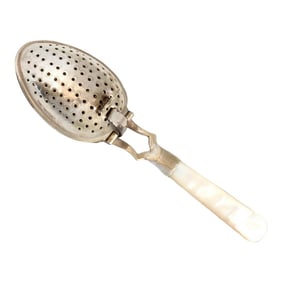 Antique English Mother-Of-Pearl Handled Tea Strainer