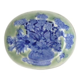 Antique Japanese Porcelain Celadon Plate
