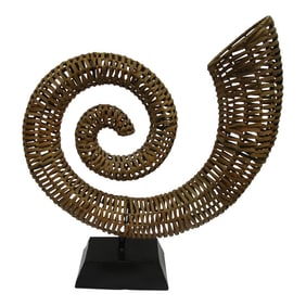 Rattan Grass Reed Spiral Horn Shaped Sculpture