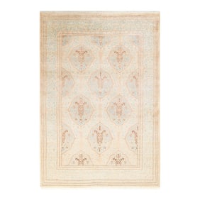 Mogul, One-of-a-Kind Hand-Knotted Area Rug - Ivory, 4' 2" x 6' 0"