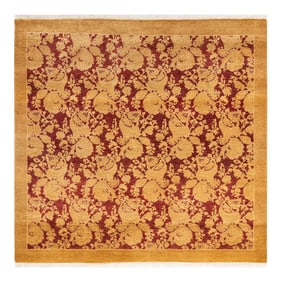 Mogul, One-of-a-Kind Hand-Knotted Area Rug - Yellow, 4' 1" x 4' 1"