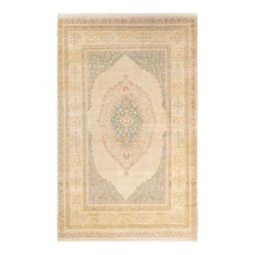 Mogul, One-of-a-Kind Hand-Knotted Area Rug - Ivory, 4' 1" x 6' 4"