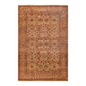 Mogul, One-of-a-Kind Hand-Knotted Area Rug - Yellow, 4' 2" x 6' 3"
