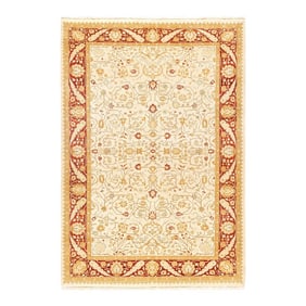 Mogul, One-of-a-Kind Hand-Knotted Area Rug - Ivory, 4' 3" x 6' 2"