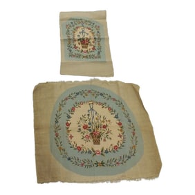 Antique Aubusson Tapestry Chair Covers - Set of 2