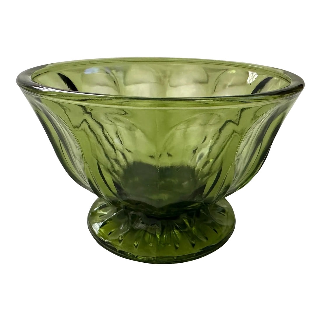 Anchor Hocking "Fairfield" Avocado Green Candy Dish (1 of 6)