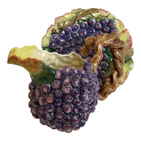 Fitz & Floyd Grape Pitcher W/Matching Cake Plate-a Pair