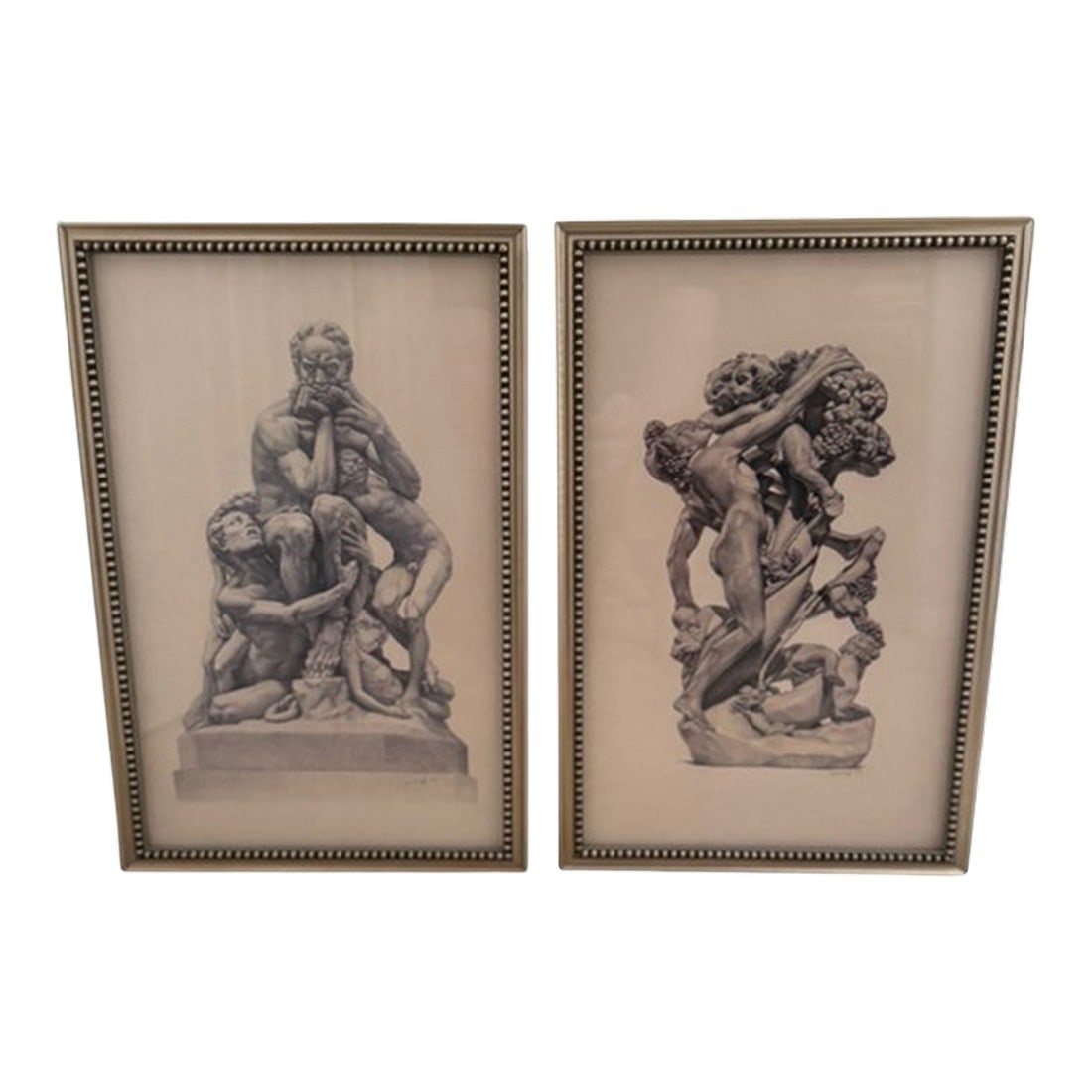 Pair of Framed Dwight Deworge Williams Original Drawings - Classical Figure Studies - 12" X 18" (1 of 4)