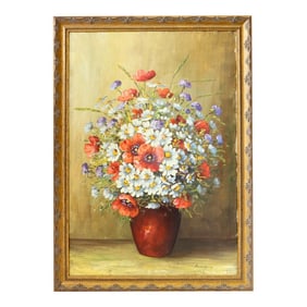Framed French Floral Still Life Painting