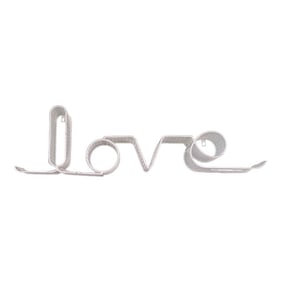 MCM Painted White Mesh Hanging "Love" Bookshelf