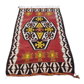 Masterwork Hand-Woven Rug Braided Small Kilim 2'7" X 4'2"