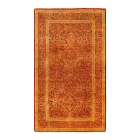 Mogul Hand-Knotted Area Rug - Orange, 3' 2" x 5' 4"