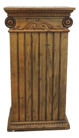 Antique Corinthian Column Style Pedestal/Plinth With Fluted Front
