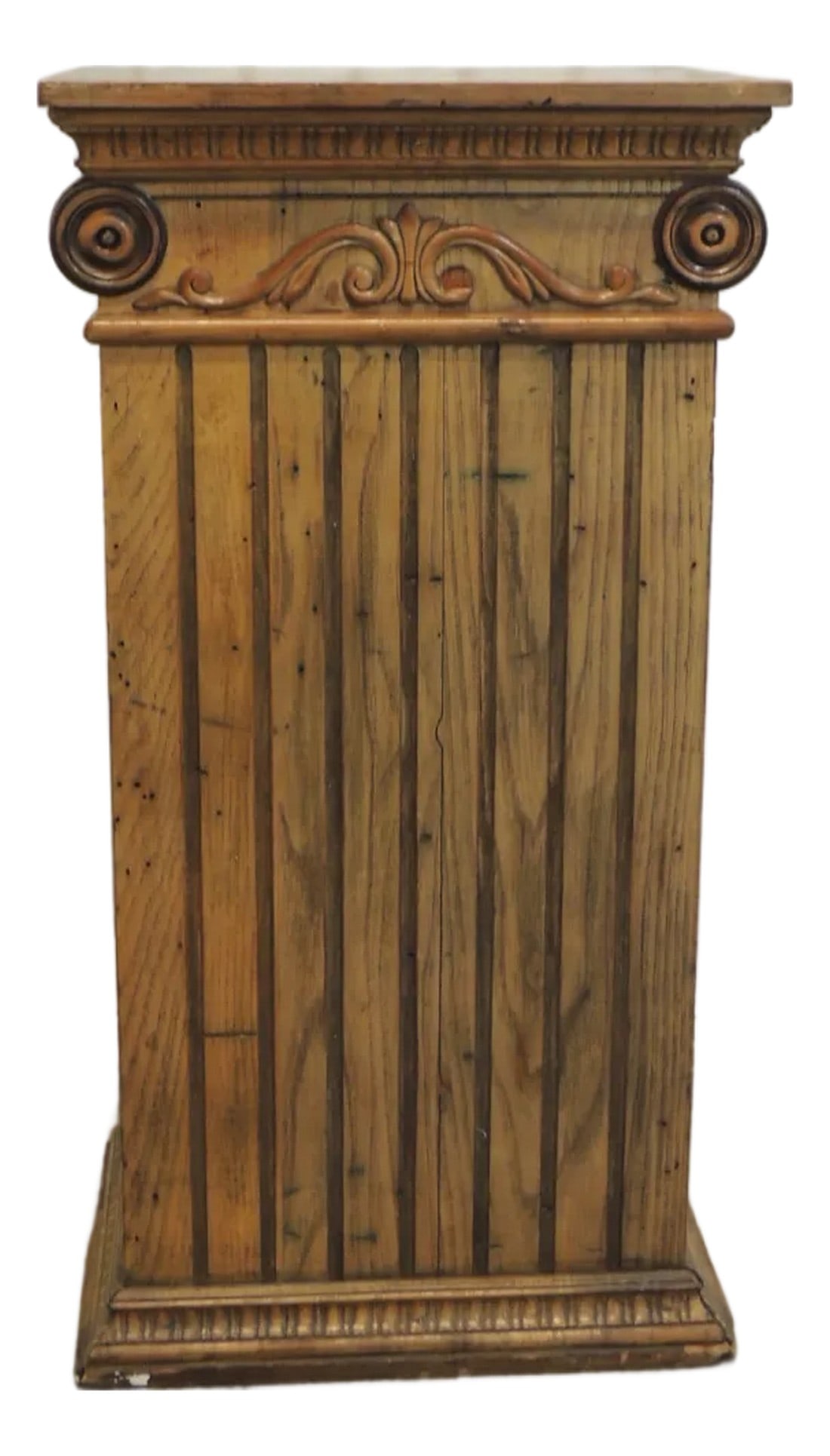 Antique Corinthian Column Style Pedestal/Plinth With Fluted Front (1 of 12)
