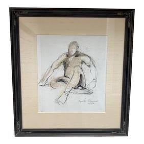 Seated Male Figure Drawing by Elizabeth Hammond, 2012