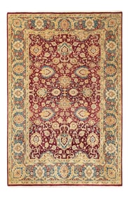 Mogul Collection Hand-Knotted Area Rug - Red 6' 0" x 9' 0"