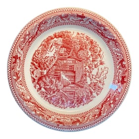 Vintage 1960s Royal China Memory Lane Ironstone Pink Pie Serving Plate