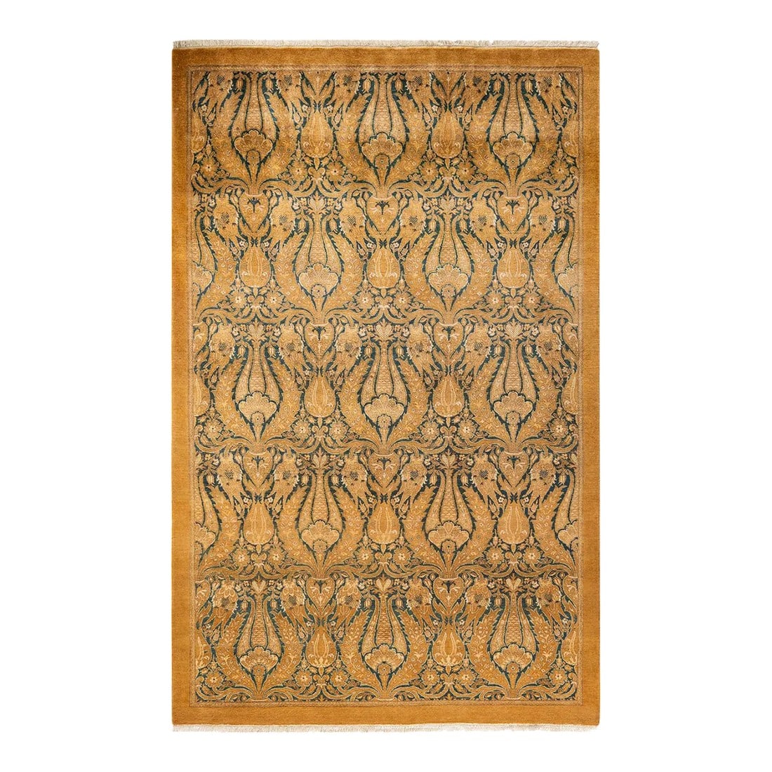 Mogul Hand Knotted Area Rug, Yellow - 5' 1" x 8' 0": With understated palettes and allover designs, the rugs in the Mogul Collection will bring timeless sophistication to any room. Influenced by a spectrum of Turkish, Indian, and Persian designs, the ar