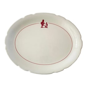 1950s Walker China Scalloped Howard Johnson Restaurantware Serving Platter