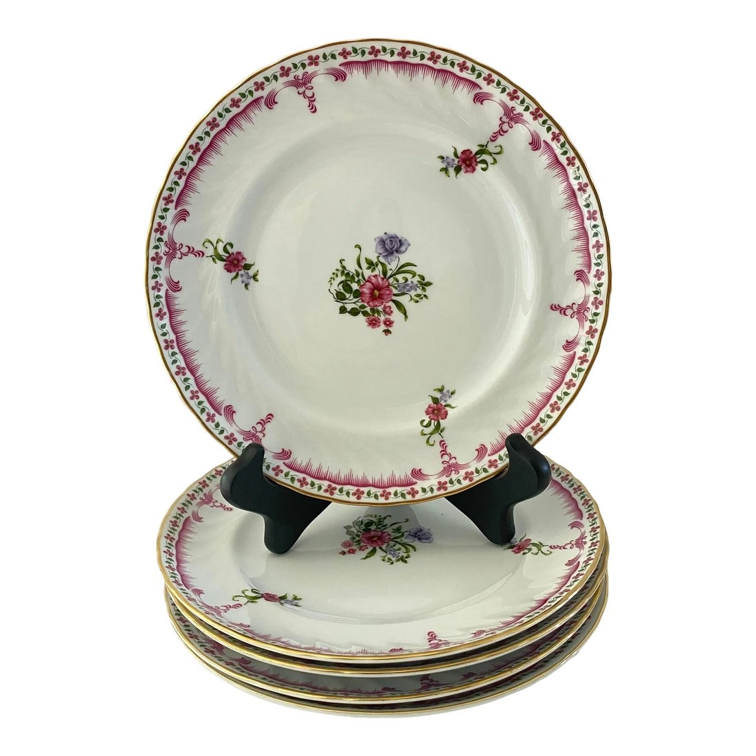 Vintage Portuguese Quinta Nova Porcelain Salad Plates - Set of 5 (1 of 9)