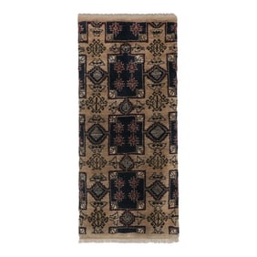 1960s Vintage Brown Turkish Tulu Rug 2'11'' X 6'4''