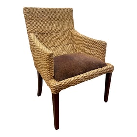 Vintage Rustic Southwestern Style Sea Grass Accent Chair