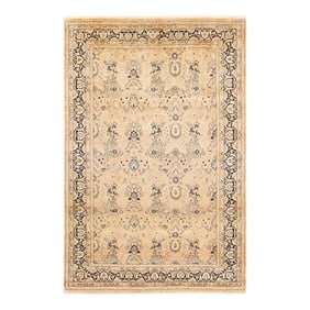 Mogul, One-of-a-Kind Hand-Knotted Area Rug in Beige, 6' 2" x 9' 2"