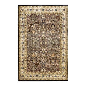 Mogul, One-of-a-Kind Hand-Knotted Area Rug in Black , 6' 2" x 9' 3"