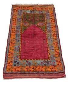 Vintage Hand-Knotted Turkish Prayer Rug - Rare Early-1900s Collector Piece With Tree-of-Life Motif