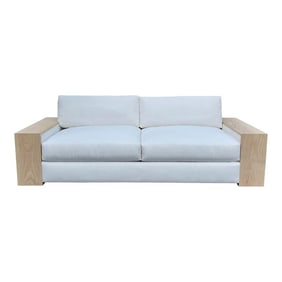 Contemporary Bernhardt Transitional Style Hardwood Frame Ivory Sofa